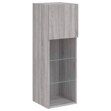 Stylish Grey Sonoma TV Cabinet with LED Lights | HipoMarket