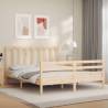 Bed Frame with Headboard 160x200 cm Solid Wood Colour natural Size 160 x 200 cm 