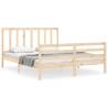 Solid Wood Bed Frame with Headboard 160x200 cm | HipoMarket