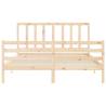 Solid Wood Bed Frame with Headboard 160x200 cm | HipoMarket