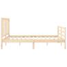 Solid Wood Bed Frame with Headboard 160x200 cm | HipoMarket