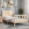 Single Solid Wood Bed Frame with Headboard | HipoMarket