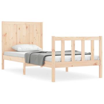 Single Solid Wood Bed Frame with Headboard | HipoMarket