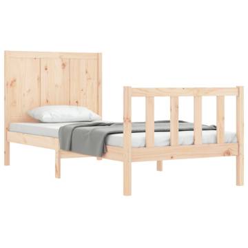 Single Solid Wood Bed Frame with Headboard | HipoMarket