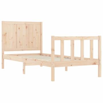 Single Solid Wood Bed Frame with Headboard | HipoMarket