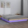 LED Bed Frame 140x190 cm Solid Wood Colour natural Size 140 x 190 cm 