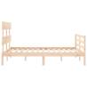 Double Solid Wood Bed Frame with Headboard - Durable & Stylish