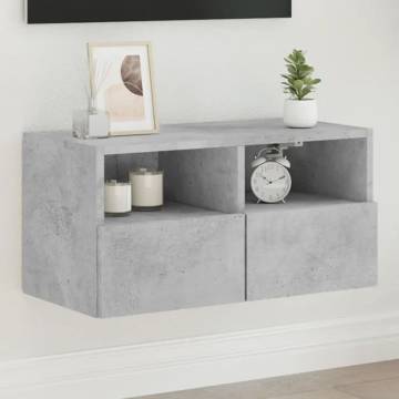 TV Wall Cabinet Concrete Grey 60x30x30 cm - HipoMarket UK