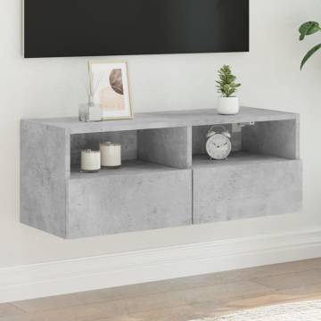 TV Wall Cabinet Concrete Grey 80x30 cm | Modern Storage Solution