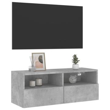 TV Wall Cabinet Concrete Grey 80x30 cm | Modern Storage Solution