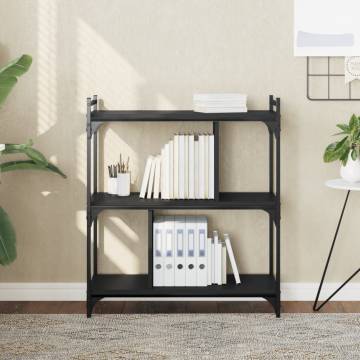 3-Tier Black Bookcase - Stylish Storage Solution | HipoMarket