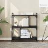 Bookcase 3-Tier Black 76x32x88 cm Engineered Wood Colour black Quantity in Package 1 Height 88 cm 