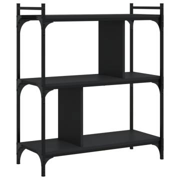 3-Tier Black Bookcase - Stylish Storage Solution | HipoMarket