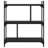 3-Tier Black Bookcase - Stylish Storage Solution | HipoMarket