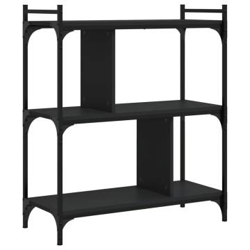 3-Tier Black Bookcase - Stylish Storage Solution | HipoMarket