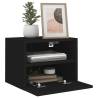 Stylish Black TV Wall Cabinets - 2 Pcs | Engineered Wood