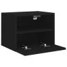 Stylish Black TV Wall Cabinets - 2 Pcs | Engineered Wood