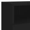 Stylish Black TV Wall Cabinets - 2 Pcs | Engineered Wood