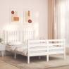 Bed Frame with Headboard White 120x200 cm Solid Wood Colour white Size 120 x 200 cm 