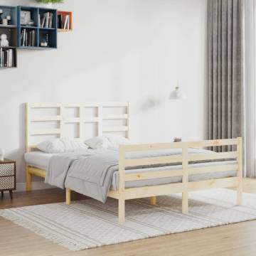 Solid Wood Bed Frame 140x200 cm - Modern & Sturdy Design