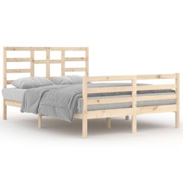 Solid Wood Bed Frame 140x200 cm - Modern & Sturdy Design