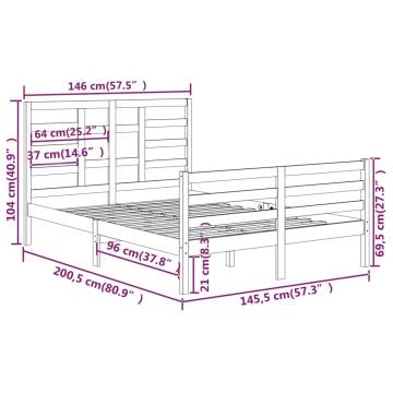 Solid Wood Bed Frame 140x200 cm - Modern & Sturdy Design