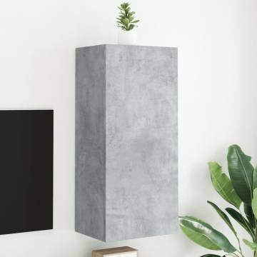 Stylish Concrete Grey TV Wall Cabinet | Space-saving Design