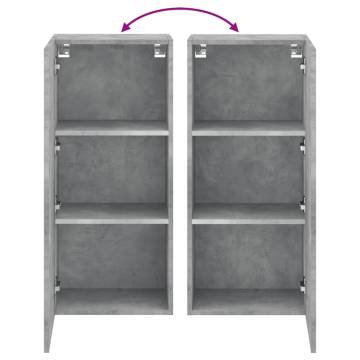 Stylish Concrete Grey TV Wall Cabinet | Space-saving Design