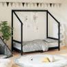 Kids Bed Frame Black 80x160 cm Solid Wood Pine Colour black Size 80 x 160 cm 