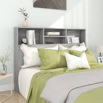 Headboard Cabinet Grey Sonoma - Stylish Storage Solution