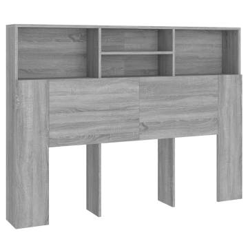 Headboard Cabinet Grey Sonoma - Stylish Storage Solution