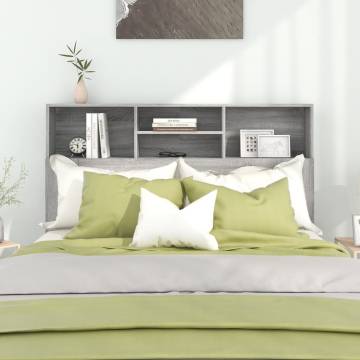 Headboard Cabinet Grey Sonoma - Stylish Storage Solution