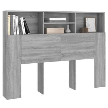 Headboard Cabinet Grey Sonoma - Stylish Storage Solution