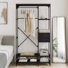 Stylish Black Wardrobe with Drawers - 100x40x180 cm