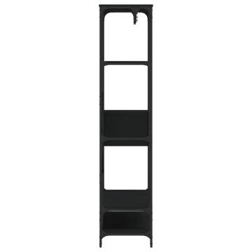 Stylish Black Wardrobe with Drawers - 100x40x180 cm