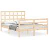 Solid Wood Double Bed Frame with Headboard | Hipo Market