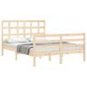 Solid Wood Double Bed Frame with Headboard | Hipo Market