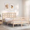 Solid Wood Double Bed Frame with Headboard | Hipo Market