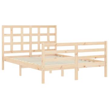 Solid Wood Double Bed Frame with Headboard | Hipo Market