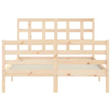 Solid Wood Double Bed Frame with Headboard | Hipo Market