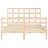 Solid Wood Double Bed Frame with Headboard | Hipo Market