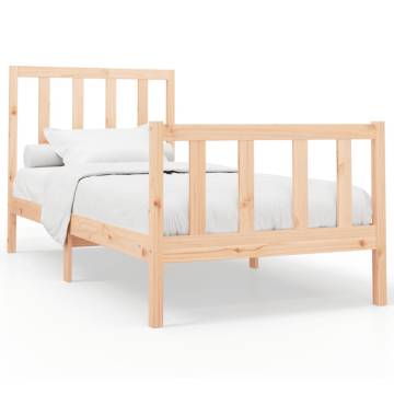 Solid Wood Pine Bed Frame 90x200 cm | Modern Bedroom Design