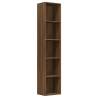 Brown Oak Book Cabinet - 5-Tier Storage Solution | HipoMarket