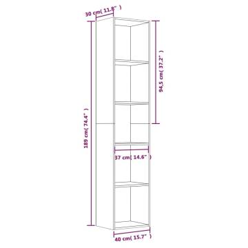 Brown Oak Book Cabinet - 5-Tier Storage Solution | HipoMarket