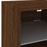 6 Piece TV Wall Units with LED - Brown Oak Engineered Wood