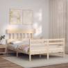 Bed Frame with Headboard 140x200 cm Solid Wood Colour natural Size 140 x 200 cm Model low 