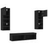 6 Piece TV Wall Units with LED - Stylish Black Design