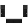 6 Piece TV Wall Units with LED - Stylish Black Design