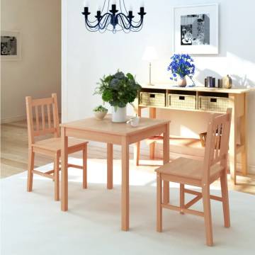 Three Piece Pinewood Dining Set - Timeless Design