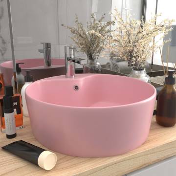 Luxury Matt Pink Ceramic Wash Basin - 36x13 cm